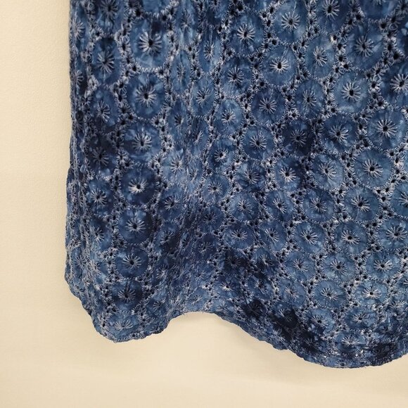 Knox Rose Womens Blue Eyelet Off The Shoulder Blouse Top Size M Short Sleeve - Picture 6 of 12